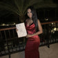 Simple Style Spaghetti Straps Burgundy Long Prom Dresses      S5081