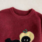 cartoon cute puppy jacquard round neck fashion  knitted sweater    S4771