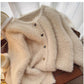 round neck sweater jacket for women soft knitted cardigan     S4809