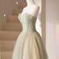 Lovely Strapless Long Tulle Prom Dress, A-Line Evening Dress       S5100