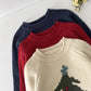 Christmas tree jacquard round neck knitted sweater    S4693