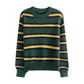 striped round neck long-sleeved sweater     S4773