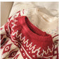Christmas Jacquard Sweater Women's Round Neck Knitted Top     S4847