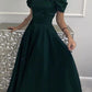 Long Green Prom Dresses,Cute Satin Formal Evening Dress        S5150