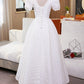 A-Line Homecoming Dress, Cute Short Sleeve Evening Dress         S5291