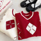 sweet long-sleeved knitted sweater    S4727