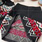 jacquard round neck long-sleeved sweater jacket + knitted skirt two-piece set     S4746