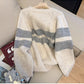Striped sweater for women new soft knitted top      S4892
