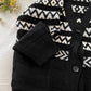 black v-neck casual knitted cardigan jacket    S4778