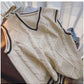 V-neck knitted vest for women new sleeveless vest top      S5024