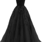 Spaghetti Strap Prom Dress Ball Gown Lace Appliques Wedding Tulle Homecoming Long Dress Princess Formal Evening Gowns        S5182