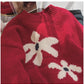 Jacquard round neck sweater for women long-sleeved sweater      S4896