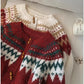 Christmas red sweater jacket for women long-sleeved knitted cardigan     S4791