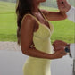 Mermaid Yellow Long Prom Dresses, Backless Yellow Prom Dresses Formal Evening Dresses      S5229