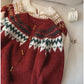 Christmas red sweater jacket for women long-sleeved knitted cardigan     S4791