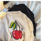 cherry jacquard round neck sweater for women pullover sweater    S4920