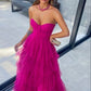 Ball Gown Hot Pink Sweetheart Tulle Party Dress Prom Dress      S5116