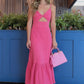 Charming Pink Mermaid Prom Dress,Pink Party Gown     S5103