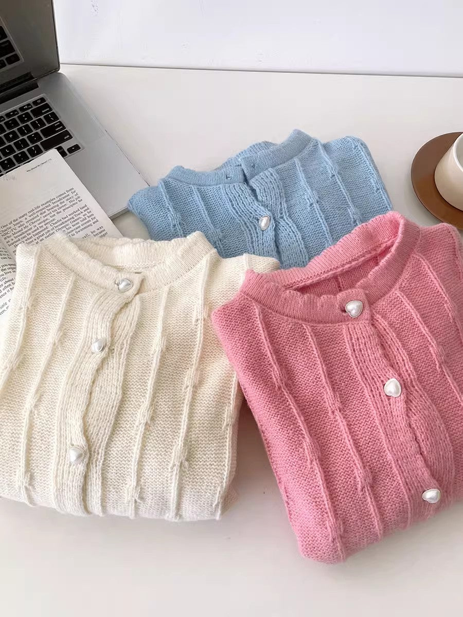 simple solid color sweater knitted cardigan     S4767