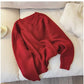 Solid color V-neck sweater for women new design long-sleeved sweater   S4890