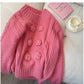 Round Neck Sweater Women's New Sweet Style Knitted Top     S4900