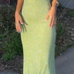 Spaghetti Straps Sparkly Long Prom Dresses Mermaid Prom Dress   S5203