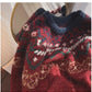 jacquard round neck sweater for women fashionable long-sleeved sweater     S4801