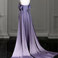 Modest Purple Satin Long Prom Dress,Purple Evening Dress         S5183