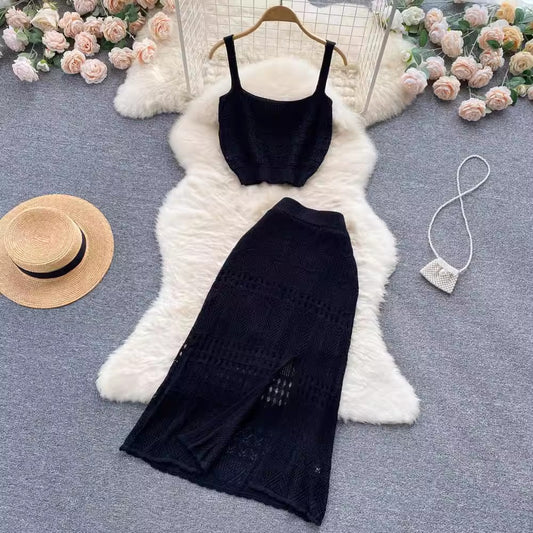fashion women's short outer wear knitted two-piece suit      S4600