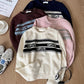 chic simple long-sleeved round neck short knit sweater     S4779