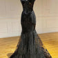 Straps Embroidery Tulle Long Prom Dress With Lace      S5262