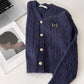 solid color simple soft sweater V-neck sweater jacket       S4678