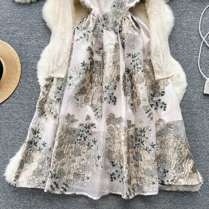 Retro Lace Long-sleeved Dress Women's Summer New Lolita Princess Dress     S4945