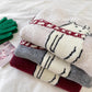 round neck cute cartoon embroidery design long-sleeved knitted sweater      S4683