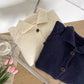 solid color casual long-sleeved short knitted cardigan sweater      S4706