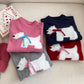 Cartoon round neck sweater soft long-sleeved sweater top     S4690