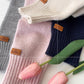 Fashionable casual cartoon bear jacquard round neck long-sleeved knitted sweater    S4743