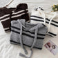 striped hooded knitted sweater    S4790
