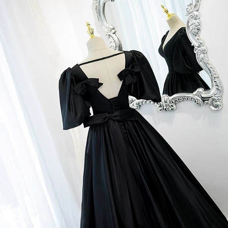 Classy Prom Dress, Formal Dresses with Bubble Sleeves     S5349