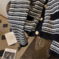 Striped long-sleeved knitted cardigan for women tops and jackets     S4903
