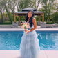 Light Blue Tulle Layered Long Prom Dress Elegant Evening Dress     S5160