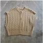 round neck knitted vest for women new retro sleeveless off-shoulder vest jacket    S5035