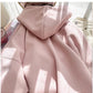 Sweet pink hooded sweatshirt for women embroidered top     S4933