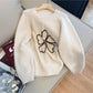 Sweet embroidered round neck sweater for women     S4878