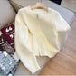 Gray double zipper sweater jacket for women long-sleeved knitted cardigan     S4882