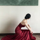 Burgundy Satin Sweetheart Straps Prom Dress, Burgundy Long Evening Dress       S5246
