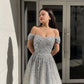 Gorgeous Off Shoulder Sequins Long Prom Dresses, Off Shoulder Formal Evening Dresses      S5108