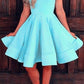 Knee Length Graduation Dresses for Teens V Neck Hoco Dress      S2945