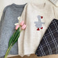 cartoon duck jacquard round neck soft long-sleeved knitted sweater     S4692