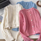 simple solid color sweater knitted cardigan     S4767